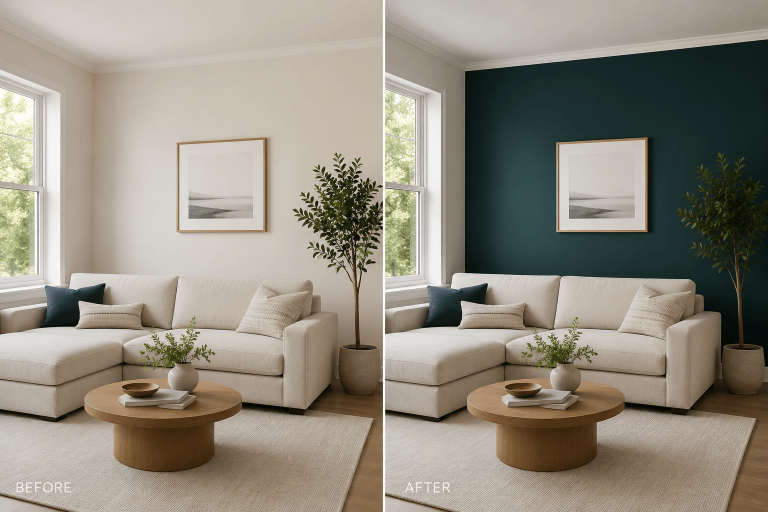 Deep Teal Side-by-Side Comparison
